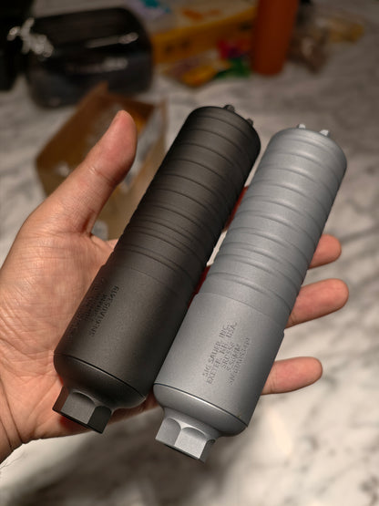 Airsoft Mock Suppressor – 14mm CCW, SRD762/SRD556 with QD muzzle break suppressor Replica