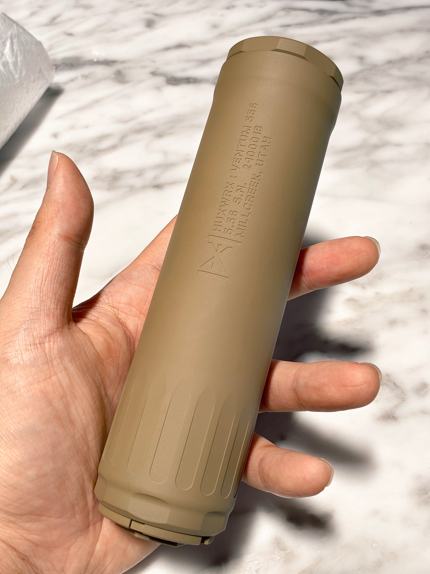 Airsoft HUXWRX VENTUM 556 Style Mock Suppressor 14mm CCW included accessories for airsoft replica builds