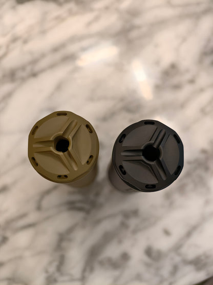 Airsoft HUXWRX VENTUM 556 Style Mock Suppressor 14mm CCW fitment detail for airsoft replica builds