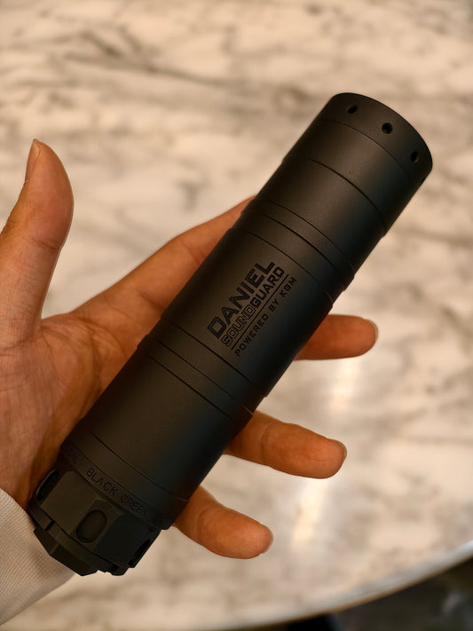 Airsoft Daniel Defense Fat Can Mock Suppressor - 44mm OD, 14mm CCW product image for airsoft replica builds