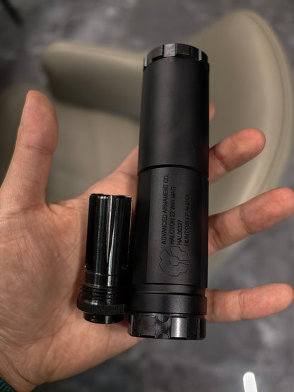Airsoft AAC HALCYON 22 Style QD Mock Suppressor 14mm CCW product image for airsoft replica builds