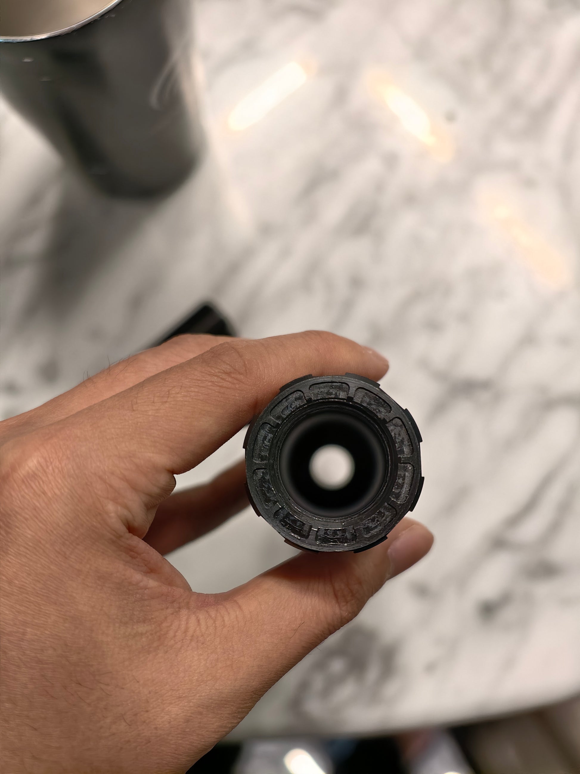 Airsoft AAC HALCYON 22 Style QD Mock Suppressor 14mm CCW detail view for airsoft replica builds
