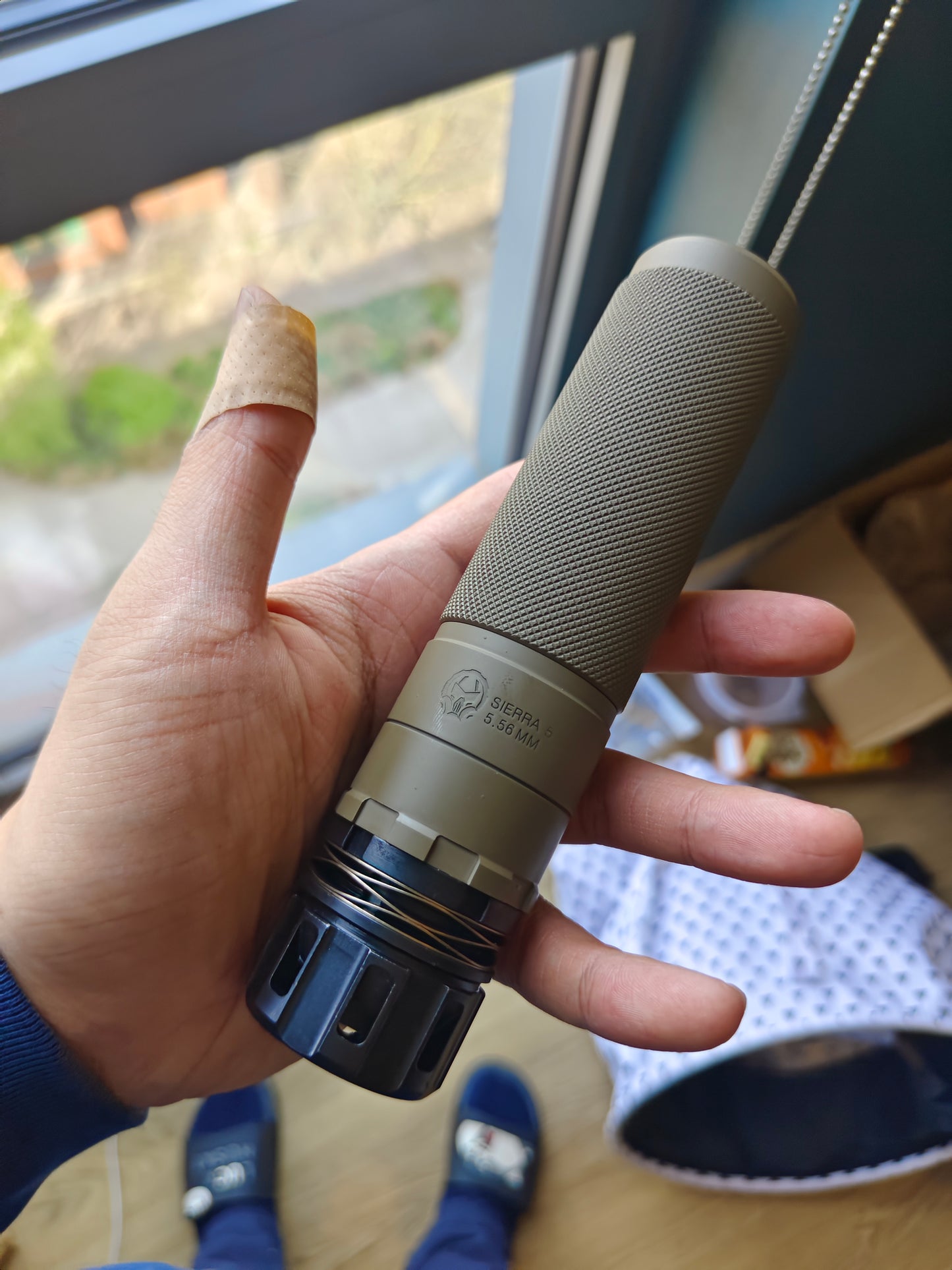 Airsoft Mock Suppressor – 14mm CCW, Dead Air Sierra 5 Suppressor Style + Muzzle Brake(Replica Only)