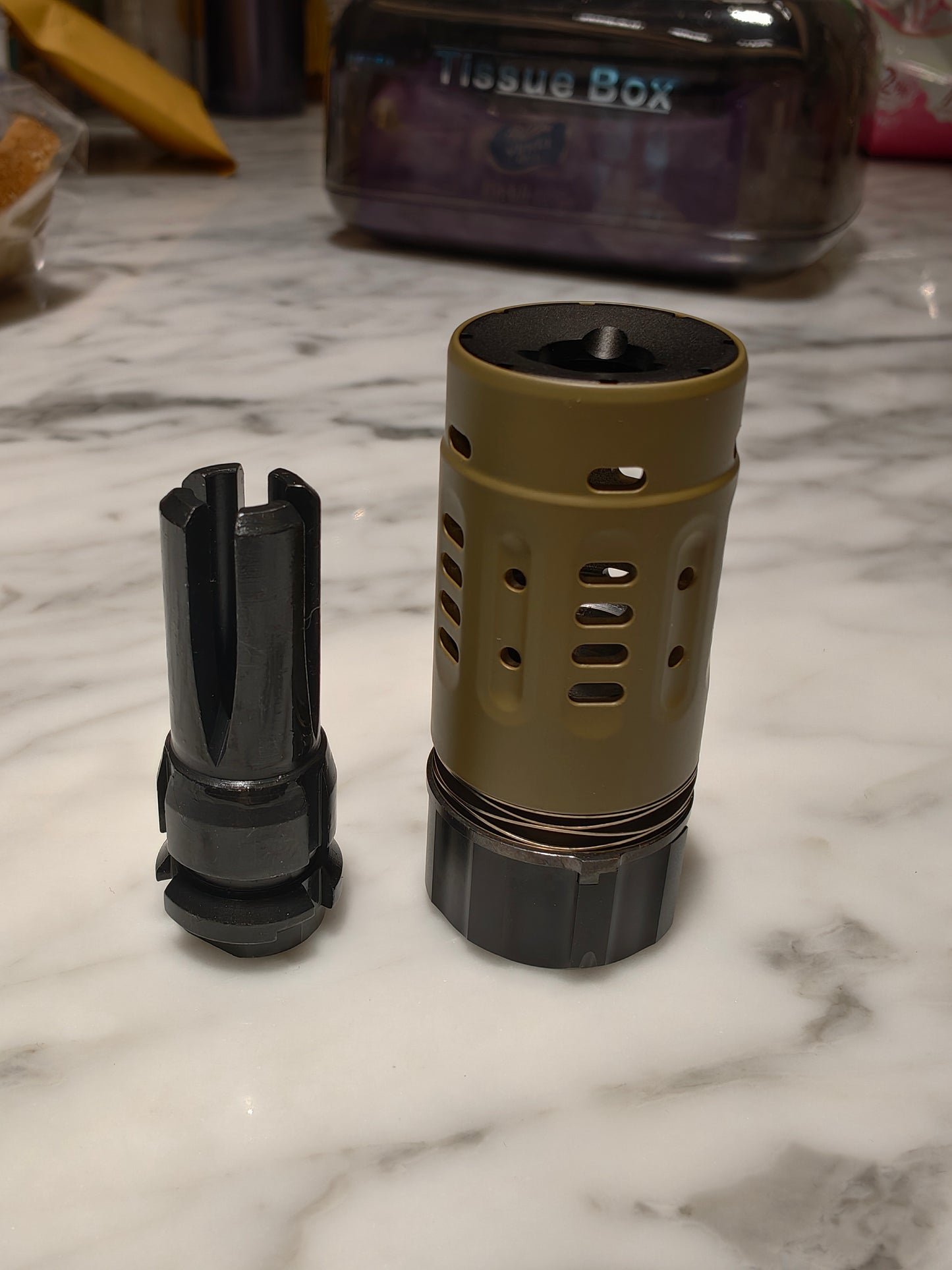 Airsoft Mock Suppressor – 14mm CCW, Dead Air PYRO2.0 N4 Suppressor Style + Muzzle Brake(Replica Only)