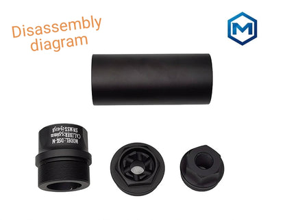 Airsoft Mock Suppressor – 14mm CCW, MAXIM defense DSK Suppressor Style (Replica Only)