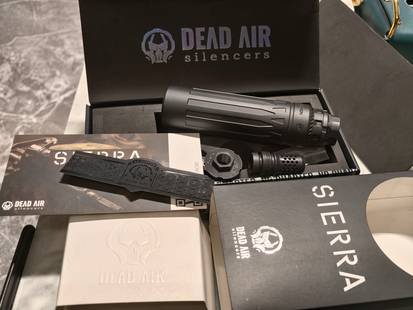 Airsoft Mock Suppressor – 14mm CCW, Dead Air Nomad Ti XC Suppressor Style + Muzzle Brake(Replica Only)