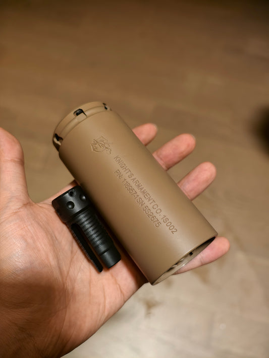 Airsoft Mock Suppressor – 14mm CCW, KS1 ANGRYGUN QDC/MCQ-PRT Suppressor Style + Muzzle Brake(Replica Only)