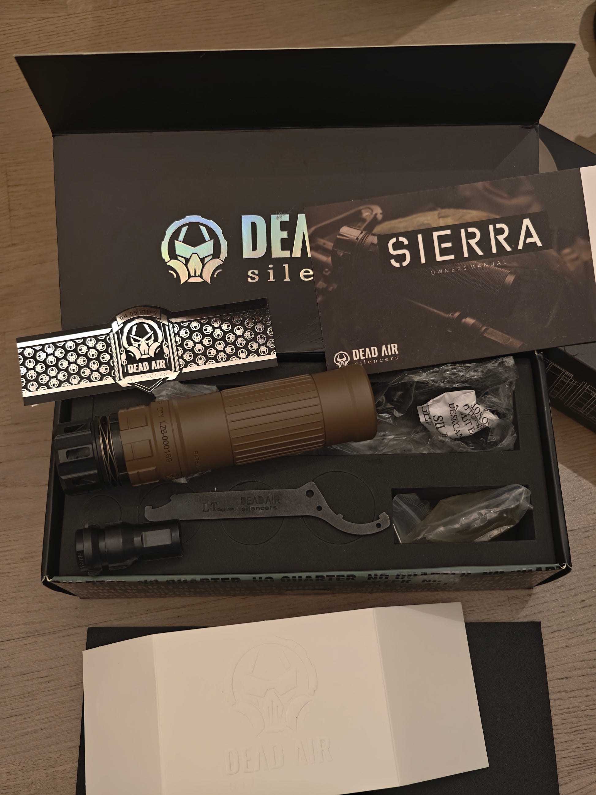 Airsoft Dead Air Lazarus 6 Style Mock Suppressor 14mm CCW profile view for airsoft replica builds