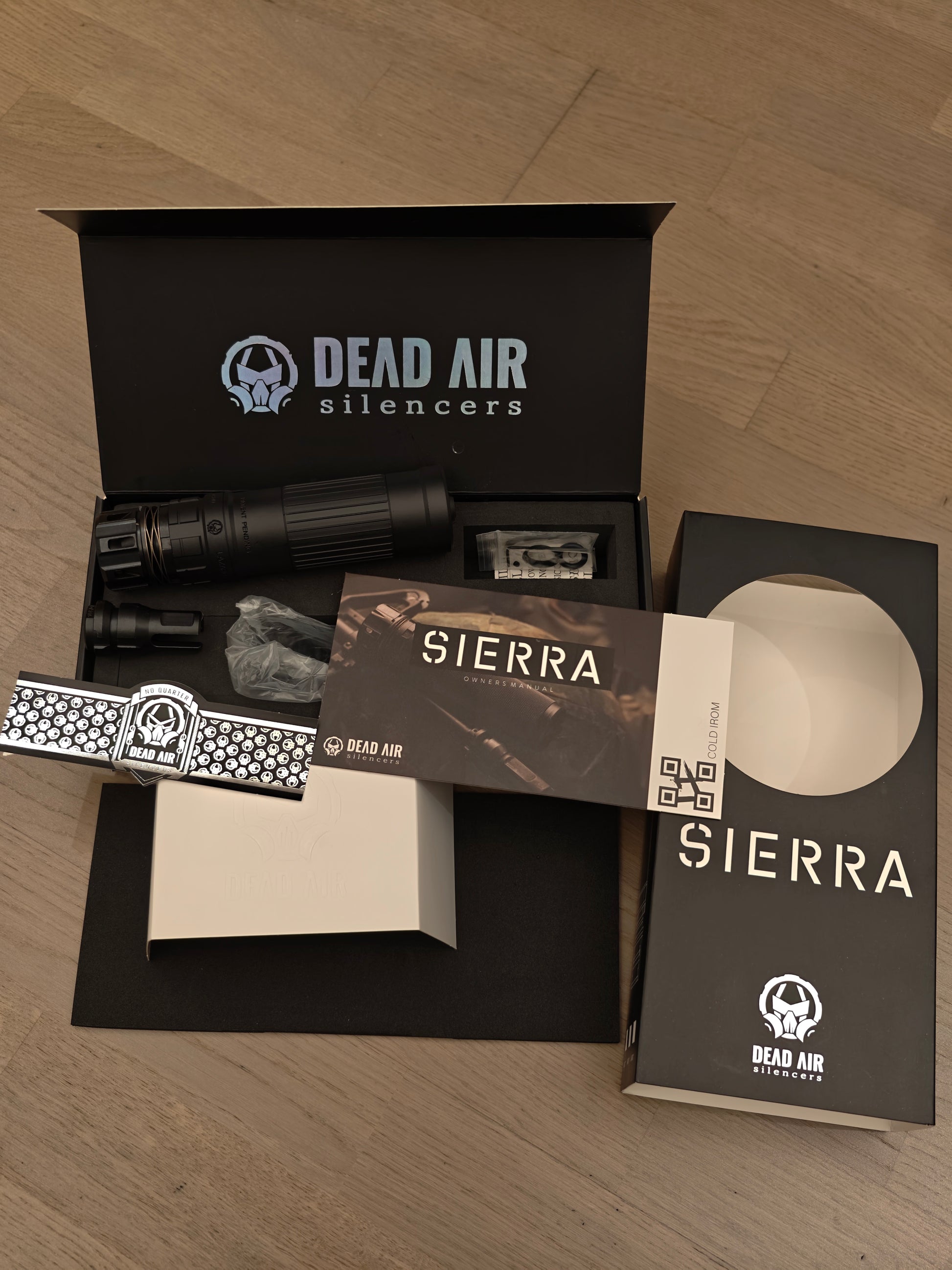Airsoft Dead Air Lazarus 6 Style Mock Suppressor 14mm CCW close-up detail for airsoft replica builds