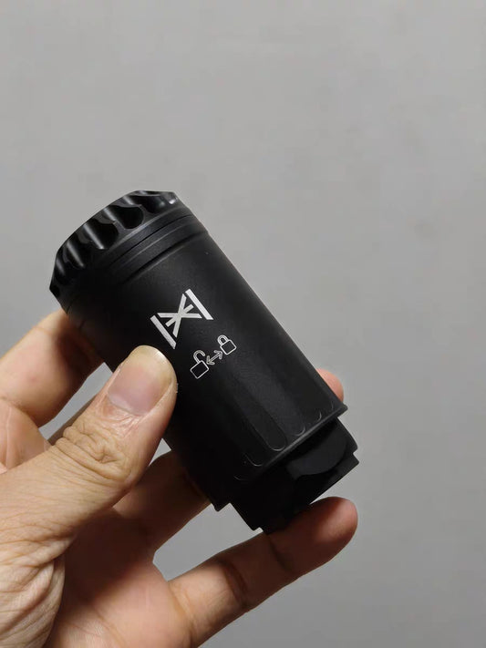 Airsoft Mock Suppressor – 14mm CCW, HUXWRX BLASTPHEMY BLAST Suppressor Style (Replica Only)