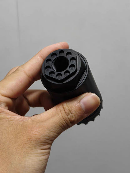 Airsoft Mock Suppressor – 14mm CCW, HUXWRX BLASTPHEMY BLAST Suppressor Style (Replica Only)