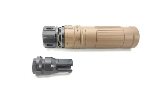 Airsoft Mock Suppressor – 14mm CCW, Dead Air lAZARUS 6 Suppressor Style + Muzzle Brake(Replica Only)