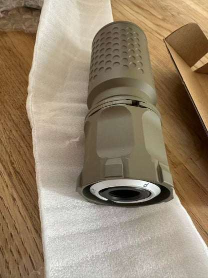 Airsoft Mock Suppressor – 14mm CCW, KS1 ANGRYGUN QDC/MCQ-PRT Suppressor Style + Muzzle Brake(Replica Only)