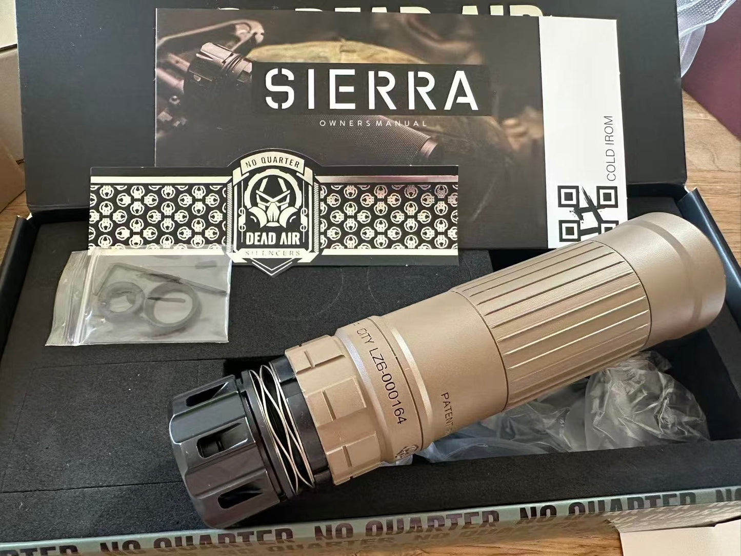 Airsoft Mock Suppressor – 14mm CCW, Dead Air lAZARUS 6 Suppressor Style + Muzzle Brake(Replica Only)