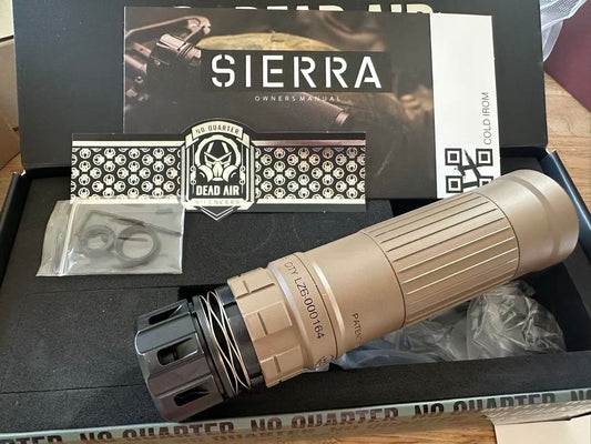 Airsoft Mock Suppressor – 14mm CCW, Dead Air lAZARUS 6 Suppressor Style + Muzzle Brake(Replica Only)