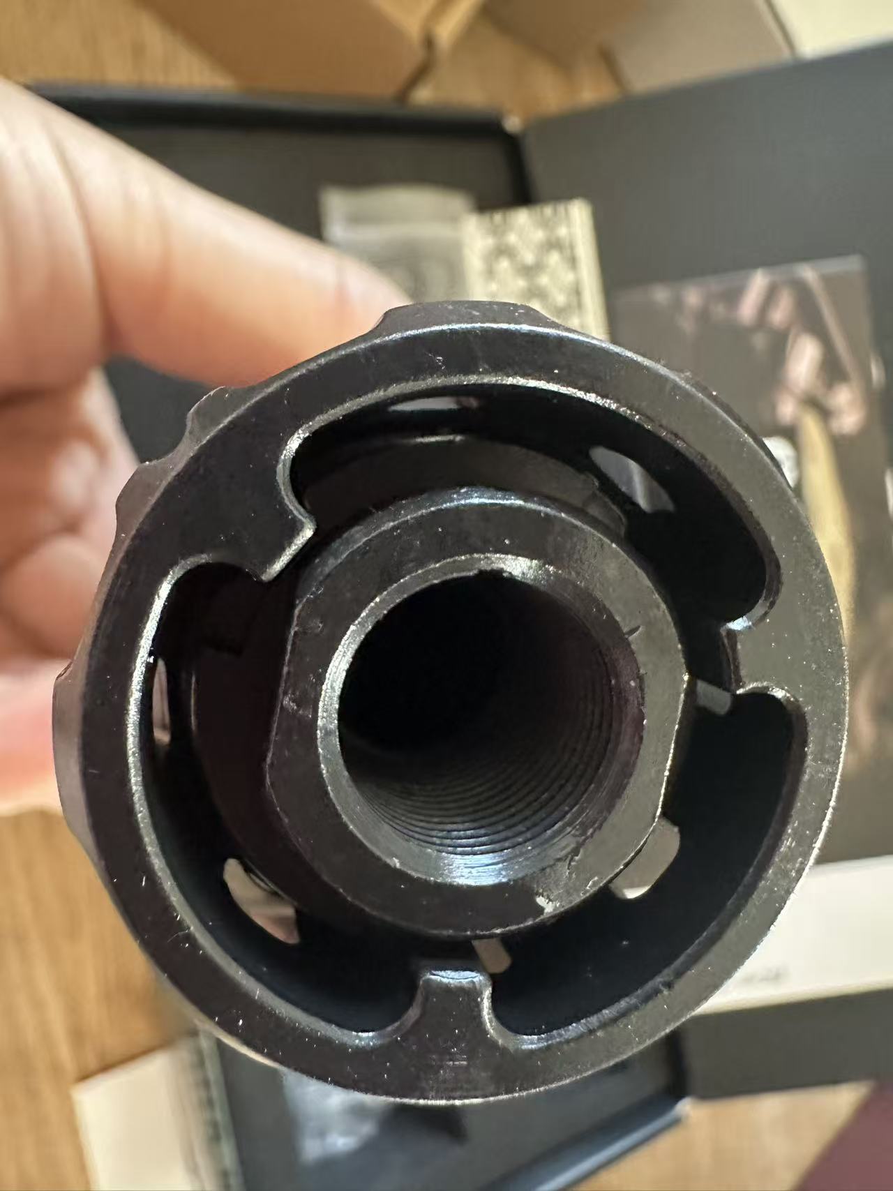 Airsoft Mock Suppressor – 14mm CCW, Dead Air lAZARUS 6 Suppressor Style + Muzzle Brake(Replica Only)