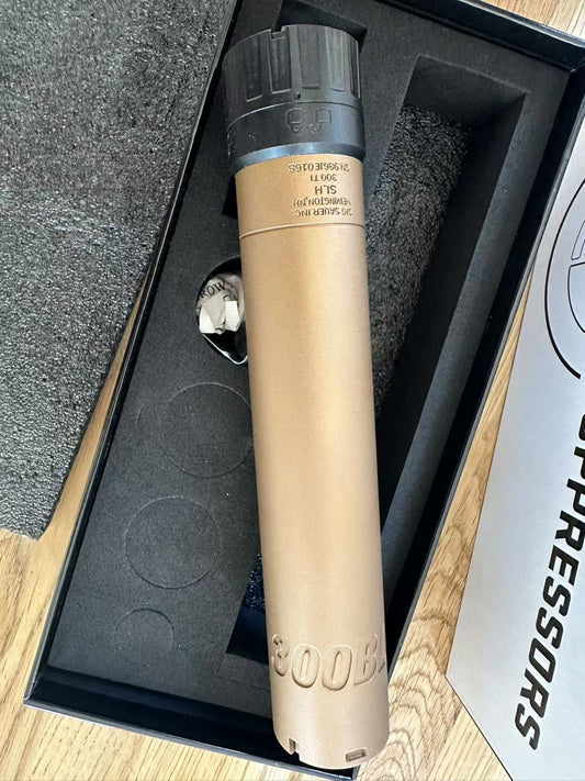 Airsoft Mock Suppressor – 14mm CCW, Sig SLX.300blk Suppressor Style + Muzzle Brake (Replica Only)