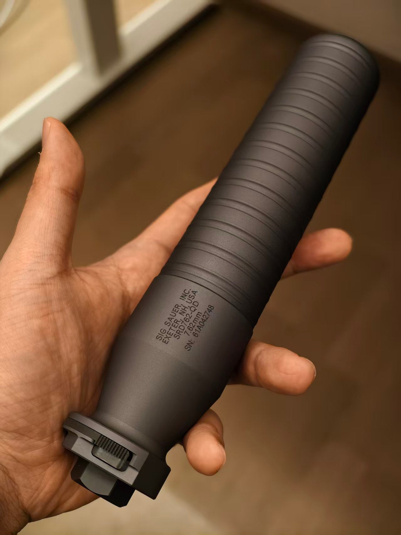 Airsoft Mock Suppressor – 14mm CCW, SRD762 with QD muzzle break suppressor Replica