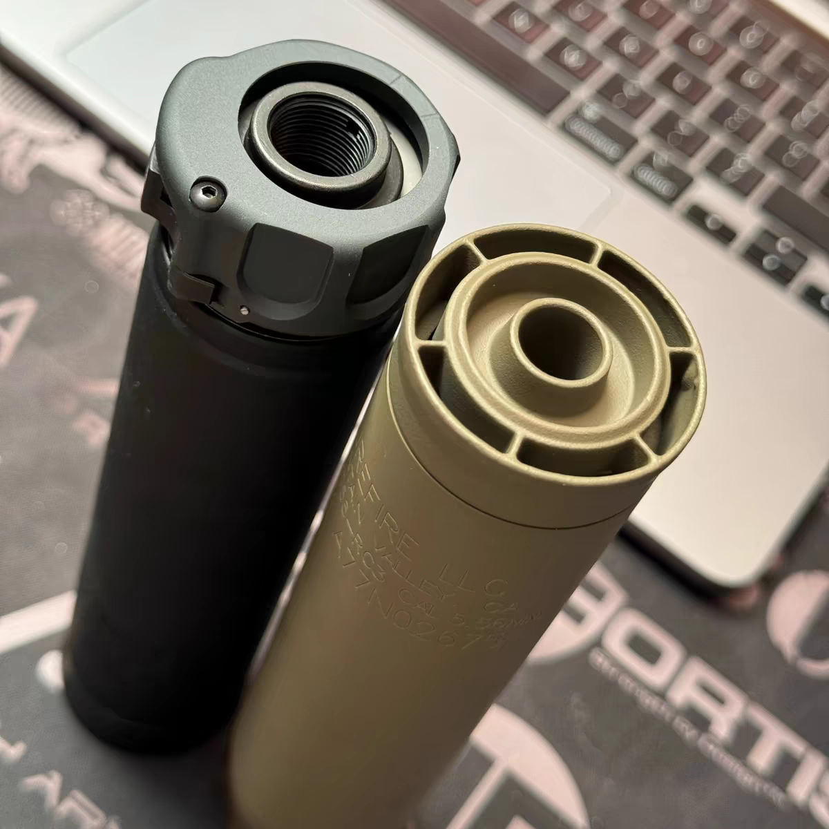 Airsoft Mock Suppressor – 14mm CCW, ANGRYGUN SOCOM556-RC3 Suppressor Style + Muzzle Brake(Replica Only)